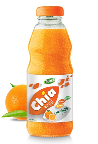 250ml Chia Seed Orange Flavour Glass bottle